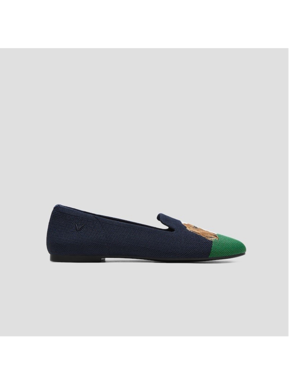 Vivaia Embroidered Loafers Audrey Navy Green Comfort Shoes Cavalier 11 NEW - Picture 5 of 6